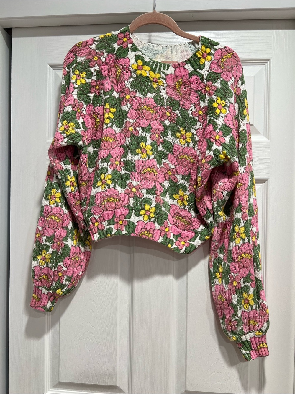 Show Me Your MuMu Pink, Green & Yellow Floral Crewneck Sweater